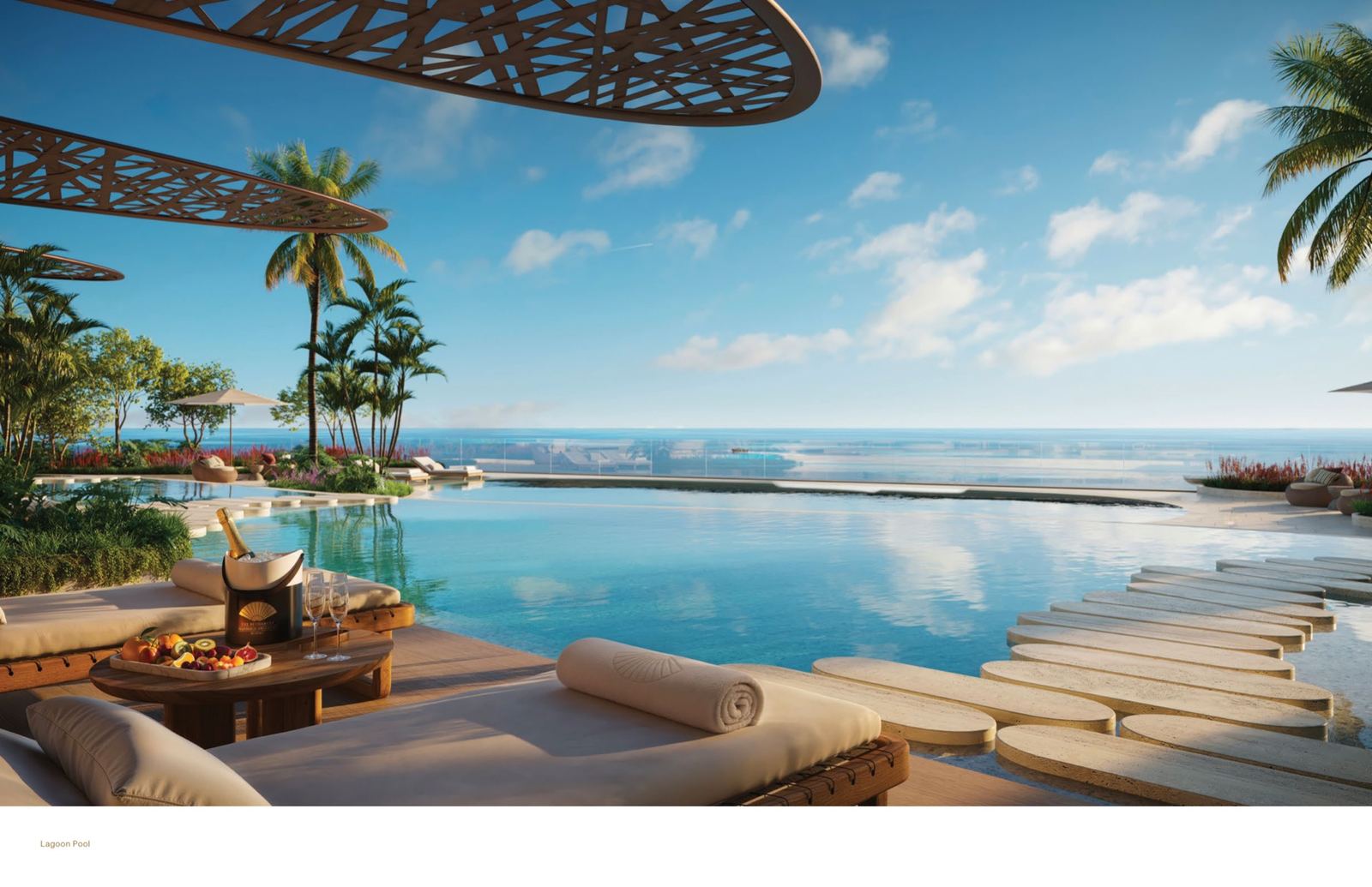 Mandarin Oriental signature spa with indoor and outdoor treatment rooms surrounded by lush greenery on Brickell Key